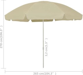 vidaXL Ομπρέλα Θαλάσσης Χρώμα Κίτρινο της Άμμου 300 εκ.