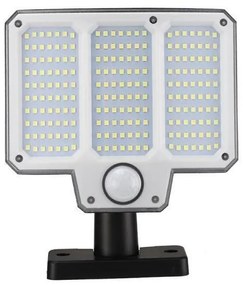 LED Ηλιακό Επαναφορτιζόμενο Επιτοίχιο Φωτιστικό 108 SMD 20W με Αισθητήρα Κίνησης και Τηλεχειριστήριο σε Ψυχρό Λευκό Φωτισμό LF-2501A Λευκό