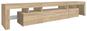 vidaXL Έπιπλο Τηλεόρασης με LED Sonoma Δρυς 215x36,5x40 εκ.