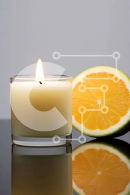 Σετ των 2 Intra Συλλεκτικό Ξύλινο Παζλ Plywood 4mm - Κερί και φέτα πορτοκαλιού Νεκρή φύση Σε Ξύλινο Κουτί - Διαστάσεις: 10x10 cm – 25 κομμάτια