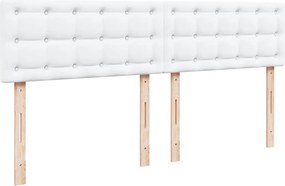 vidaXL Κρεβάτι Boxspring με Στρώμα Λευκό 180x200 εκ. Συνθετικό Δέρμα