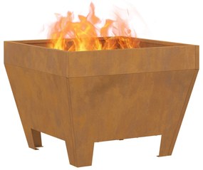 vidaXL Τετράγωνο Τζάκι 50x50x30 εκ. Σαθρού Χάλυβα
