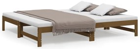 vidaXL Καναπές Κρεβάτι Συρόμενος Μελί 2x(90x190) εκ. Μασίφ Ξύλο Πεύκου