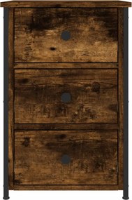 vidaXL Κομοδίνα 2 τεμ. Καπνιστή Δρυς 40 x 36 x 60 εκ. Επεξεργ. Ξύλο