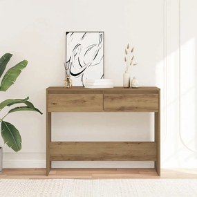vidaXL Τραπέζι Κονσόλα Αρτισιανή Δρυς 100x35x76,5εκ Επεξεργασμένο Ξύλο