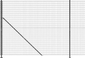 vidaXL Συρματόπλεγμα Περίφραξης Ανθρακί 2x10 μ. με Βάσεις Φλάντζα
