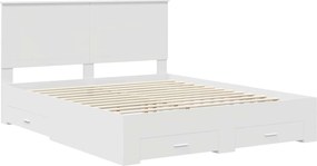 vidaXL Σκελετός Κρεβατιού Λευκό 160 x 200 cm Επεξεργασμένο ξύλο