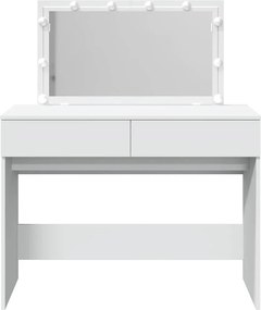 vidaXL Μπουντουάρ με LED Λευκό 100x40x120 εκ.