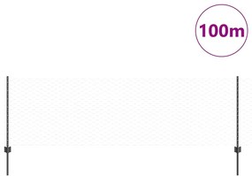 vidaXL Τεντώτο με στήριγμα Γκρι 0,8 x 100 μ Χάλυβας και PVC