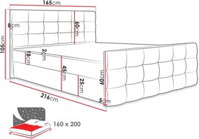 Επενδυμένο κρεβάτι Milano II-Kafe-160 x 200