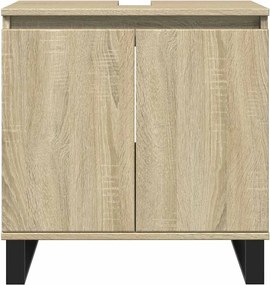vidaXL Ντουλάπι Μπάνιου Sonoma Δρυς 58 x 33 x 60 εκ. από Επεξεργ. Ξύλο
