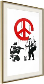 Αφίσα - Banksy: CND Soldiers I - 30x45 - Χρυσό - Με πασπαρτού