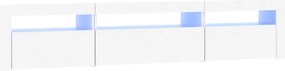 vidaXL Έπιπλο Τηλεόρασης με LED Λευκό 195x35x40 εκ.