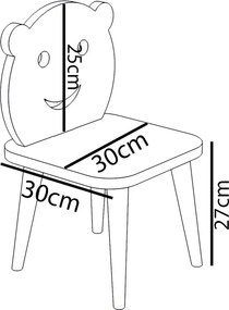 Παιδική καρέκλα Jerry pakoworld λευκό-φυσικό 30x30x52εκ