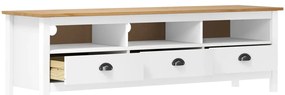 vidaXL Έπιπλο Τηλεόρασης Hill Λευκό 158x40x47 εκ. Ξύλο Πεύκου