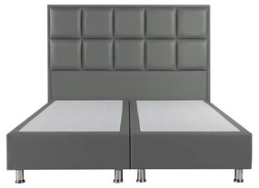 Κρεβάτι CLEMENTINE Γκρι PU (Στρώμα 160x200cm) - Μέταλλο - 14810002