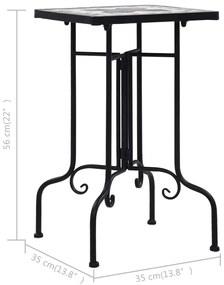 vidaXL Τραπέζι Βοηθητικό «Μωσαϊκό» Μαύρο /Λευκό Κεραμικό