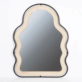 Καθρέπτης Τοίχου 751-10012 64x1,50x84cm Natural-Black Estheti Home Wood, Glass