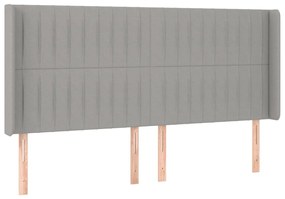 vidaXL Κρεβάτι Boxspring με Στρώμα &amp; LED Αν.Γκρι 160x200εκ. Υφασμάτινο