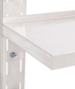 vidaXL Ράφι Τοίχου 2 Επιπέδων 120 x 30 εκ. από Ανοξείδωτο Ατσάλι