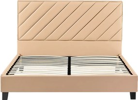 Κρεβάτι διπλό Franky pakoworld pu μπεζ 160x200εκ