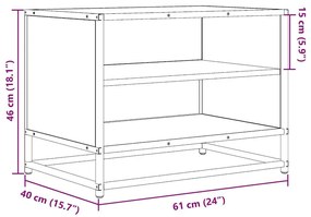 Έπιπλο Τηλεόρασης Καφέ Δρυς 61x40x46 εκ. Επεξεργασμένο Ξύλο - Καφέ