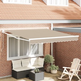 vidaXL Ανασυρόμενη Τέντα Μπεζ 300x250 cm
