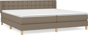 vidaXL Κρεβάτι Boxspring με Στρώμα Taupe 180x200 εκ. Υφασμάτινο
