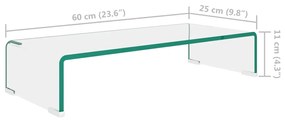 vidaXL Βάση Τηλεόρασης/Οθόνης Διάφανη 60 x 25 x 11 εκ. Γυάλινη