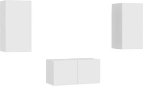 vidaXL Έπιπλα Τηλεόρασης Σετ 3 Τεμαχίων Λευκό από Επεξ. Ξύλο