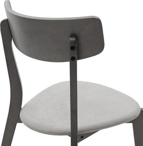 Tραπεζαρία Benson - Toto pakoworld σετ 5τμχ rustic grey - ύφασμα grey 80x80x75εκ