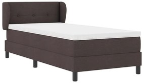 vidaXL Κρεβάτι box spring με στρώμα με στρώμα Σκούρο καφέ Σκούρο καφέ
