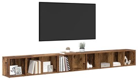 vidaXL Ντουλάπι TV 3 pcs Παλιό ξύλο 37 x 35 x 107.5 εκ