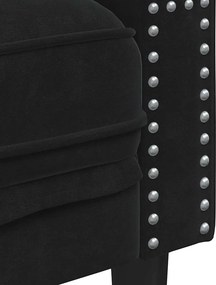 vidaXL Πολυθρόνα Chesterfield Μαύρο Βελούδινη