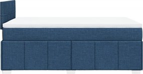 vidaXL Κρεβάτι Boxspring με Στρώμα Μπλε 120x200 εκ. Υφασμάτινο