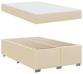 vidaXL Σκελετός Κρεβατιού Κρεμ 120 x 190 cm ύφασμα