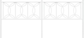 vidaXL Ανταλλακτικό κεφαλάρι Λευκό 193 εκ. Μεταλλικό