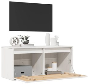 vidaXL Ντουλάπι Τοίχου Λευκό 80 x 30 x 35 εκ. από Μασίφ Ξύλο Πεύκου