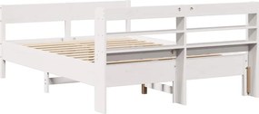 vidaXL Σκελετός Κρεβ. Χωρίς Στρώμα Λευκό 120x190 εκ Μασίφ Πεύκο