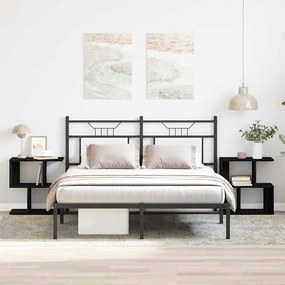 vidaXL Κομοδίνο 2 τμχ Μαύρο Δρυς 50x30x51,5 εκ Τεχνητό Ξύλο