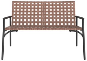 vidaXL Κήπος Πάγκος Μαύρος 113x79x75 εκ. Ρατάν
