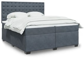 ΚΡΕΒΑΤΙ BOXSPRING ΜΕ ΣΤΡΩΜΑ ΣΚΟΥΡΟ ΓΚΡΙ 200X200 ΕΚ. ΒΕΛΟΥΔΙΝΟ 3291015