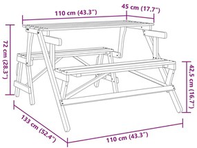 ΤΡΑΠΕΖΙ ΠΙΚΝΙΚ ΜΕ ΠΑΓΚΑΚΙΑ 2 ΣΕ 1 ΜΕΤΑΤΡΕΨΙΜΟ ΜΑΣΙΦ ΞΥΛΟ ΕΛΑΤΗΣ 4008991