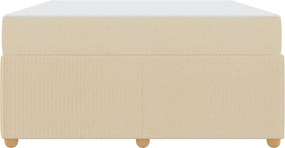 vidaXL Σκελετός Κρεβατιού με στρώμα Κρεμ 160 x 200 cm ύφασμα