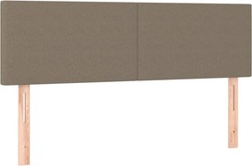 vidaXL Κρεβάτι Boxspring με Στρώμα Taupe 140x190 εκ. Υφασμάτινο