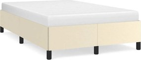 vidaXL Πλαίσιο Κρεβατιού χωρίς στρώμα Κρεμ 120x190 εκ.Συνθ. Δέρμα