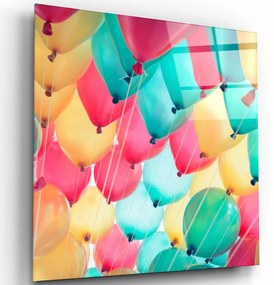 Πίνακας Γυάλινος 231MDF1388 80x80cm Multi Wallity Τετράγωνοι Glass