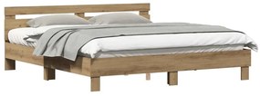 vidaXL Πλαίσιο Κρεβατιού Artisan Oak 180 x 200 cm Επεξεργασμένο ξύλο