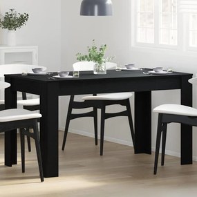 vidaXL Τραπεζαρία Μαύρη Δρυς 140 x 74,5 x 76 εκ. Επεξεργασμένο Ξύλο