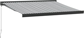 vidaXL Τέντα Πτυσσόμενη Ανθρακί και Λευκή 3,5x2,5μ. Ύφασμα / Αλουμίνιο